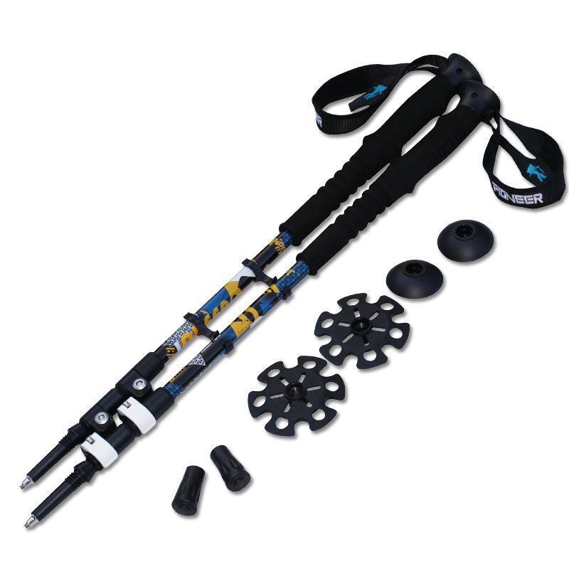 Nordic Ultralight Adjustable Hiking Poles x 2 With 3 Tips - 2 Variants