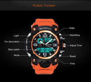 Sports Watch Men's LED Dual Display Analogue Digital Water Resistant 3Bar - 14 Variants