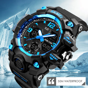 Sports Watch Men's LED Dual Display Digital Analogue Water Resistant 5Bar - 4 Variants