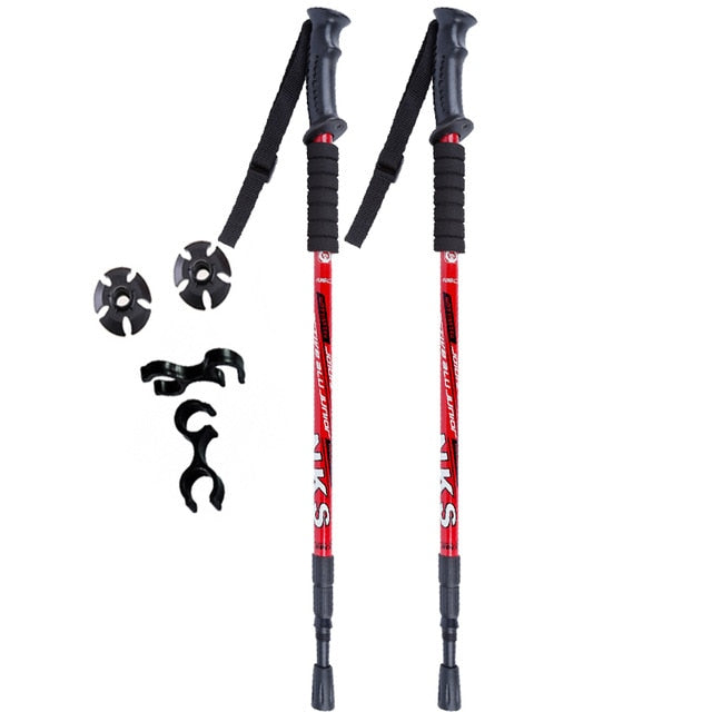 Nordic Ultralight Adjustable Hiking Poles x 2 with 3 Tip Covers