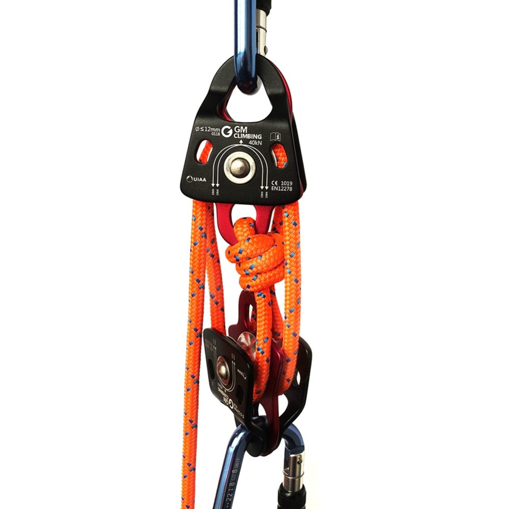 Mountaineering Rock Climbing Micro Double Rope Pulley 40kN - 1pc / 2pc
