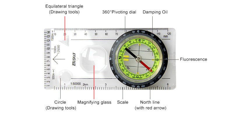 Luminous Multifunctional Waterproof Compass