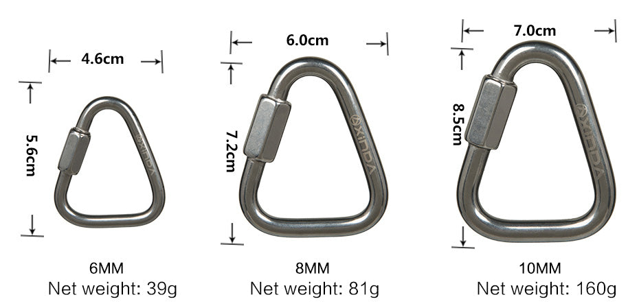 Rock Climbing Stainless Steel Meilong Lock 12-45kN - 3 Variants