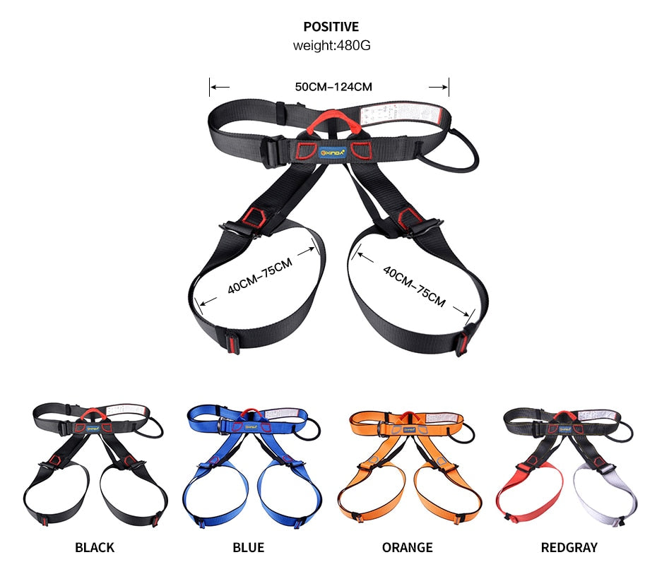 Pro Rock Climbing Half Body Safety Harness - 4 Variants