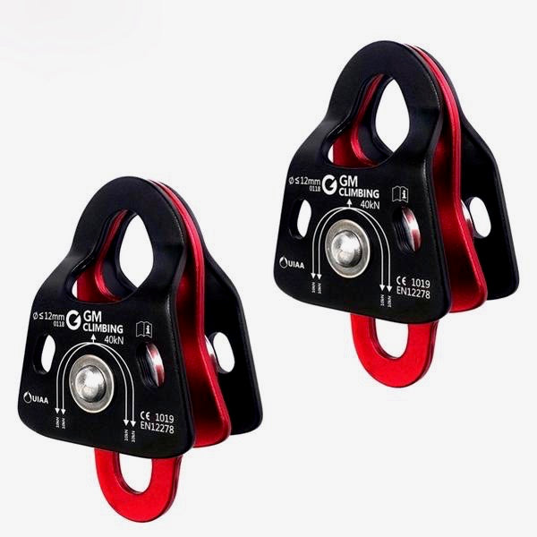 Mountaineering Rock Climbing Micro Double Rope Pulley 40kN - 1pc / 2pc