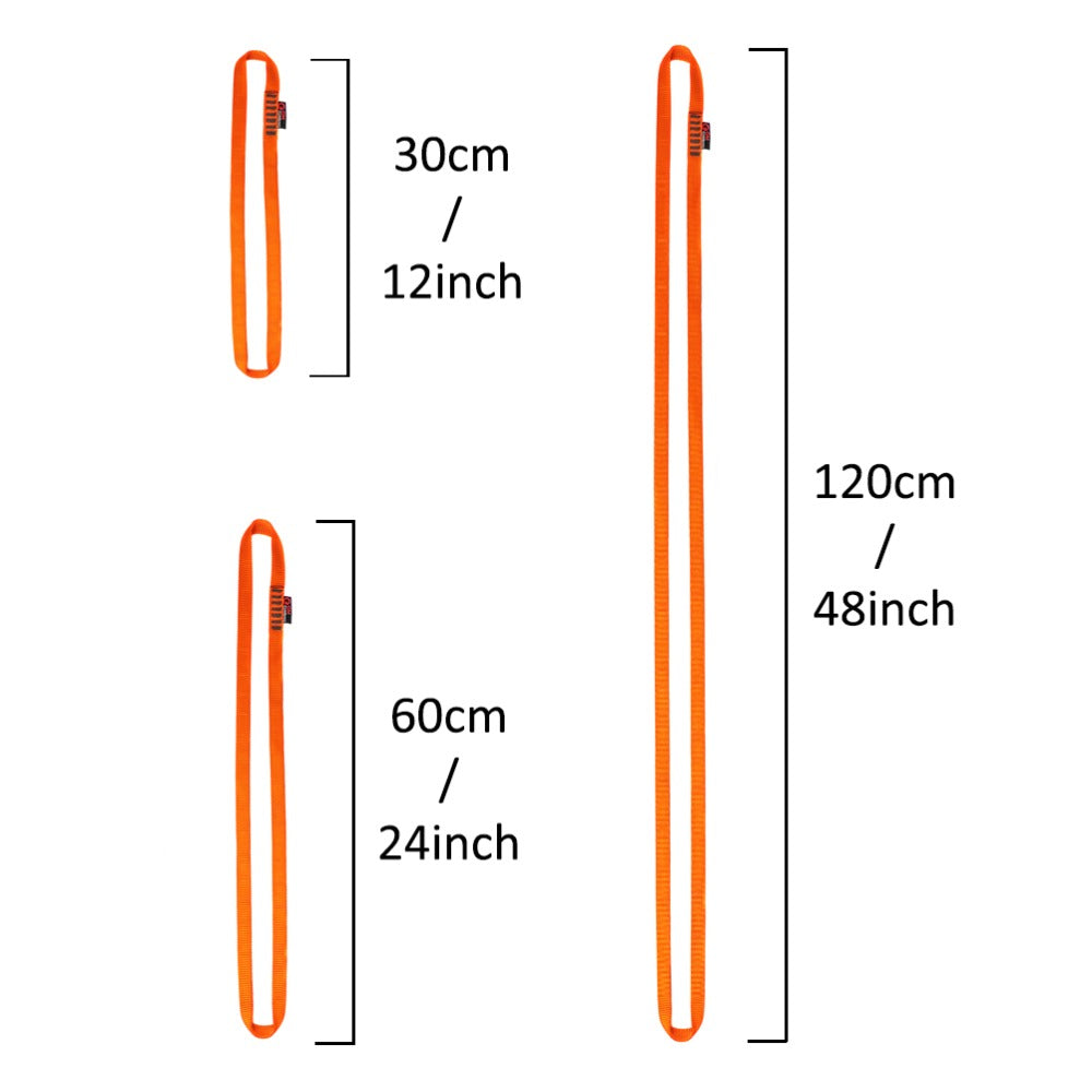 Rock Climbing 30/60/120cm Nylon Tube Webbing Sling 22kN - 11 Variants