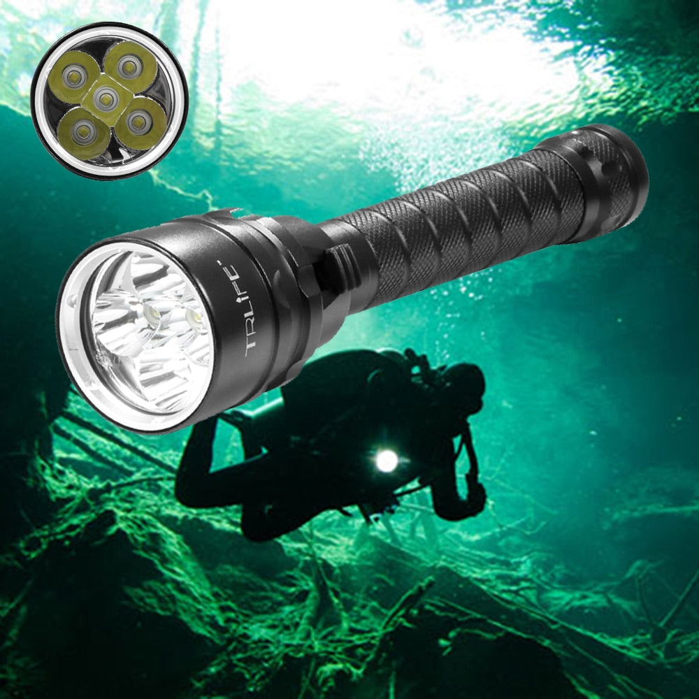 Diving Flashlight 10W LED 12000LM >500M Waterproof 200M