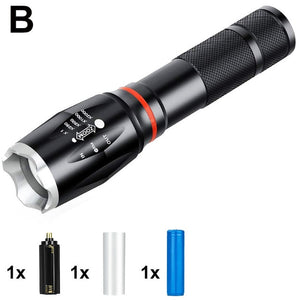 Flashlight 20W LED Waterproof 6 Modes Zoom 8000LM 200-500M