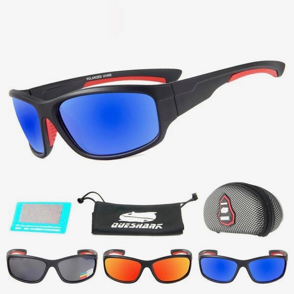 Polarized UV400 Sports Sunglasses & Case - 3 Variants